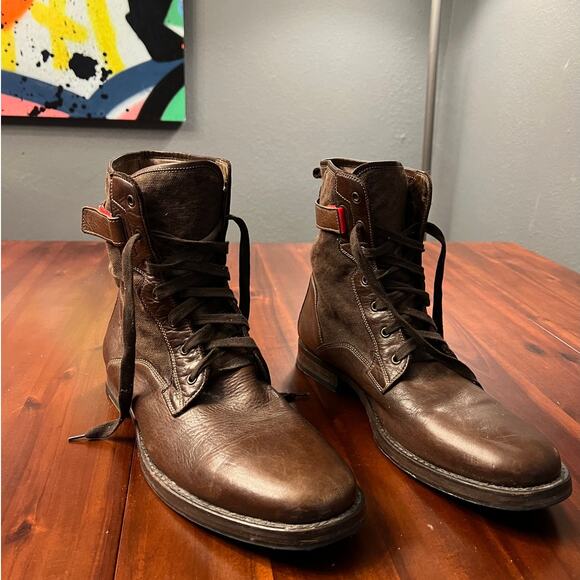 Hugo Boss Men’s Combat/Military Style Boots, Size 45/US 12 - Picture 3 of 5